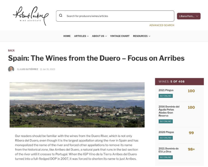 Mención Robert Parker